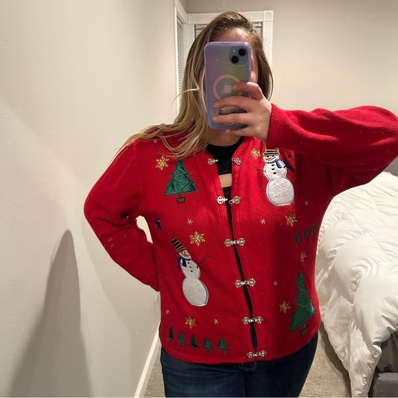 Vintage Krystal-Kobe red ugly christmas sweater size medium - Picture 9 of 12